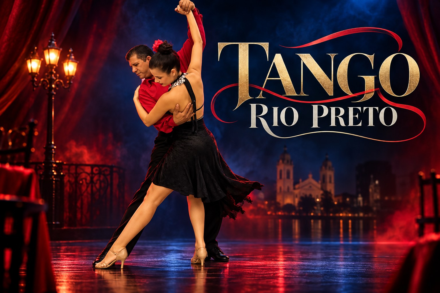 Capa do Tango Rio Preto com casal em apresentação